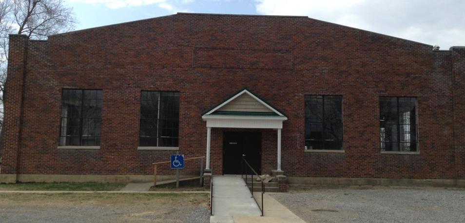 Front entrance with accessibility ramp